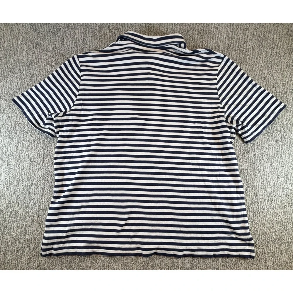 Polo Ralph Lauren Polo Shirt Men XXL‎ Navy Blue White Striped Classic Fit SS